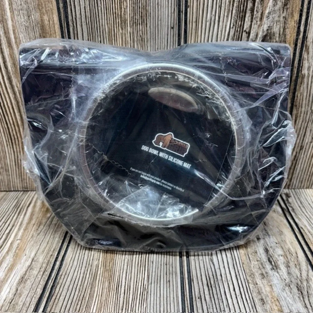 GORILLA GRIP Feeding Mat Set Stainless Steel Cat and Dog Bowls